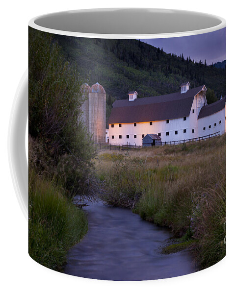 White Coffee Mug featuring the photograph White Barn by Brian Jannsen