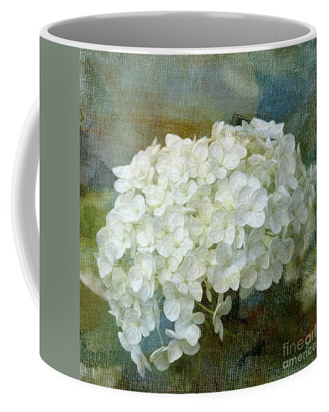 Hydrangea Coffee Mug featuring the digital art White Hydrangea Art by Jayne Carney