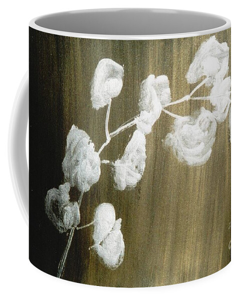  Flower Coffee Mug featuring the painting White Orchid by Fereshteh Stoecklein