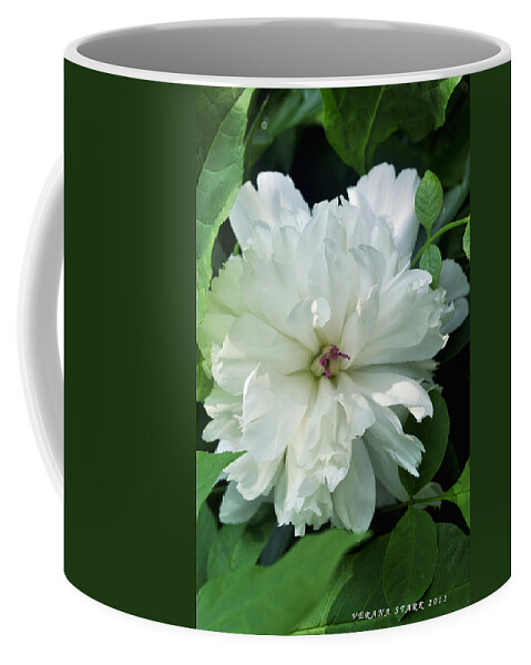 Peonese Coffee Mug featuring the photograph White Peonese by Verana Stark