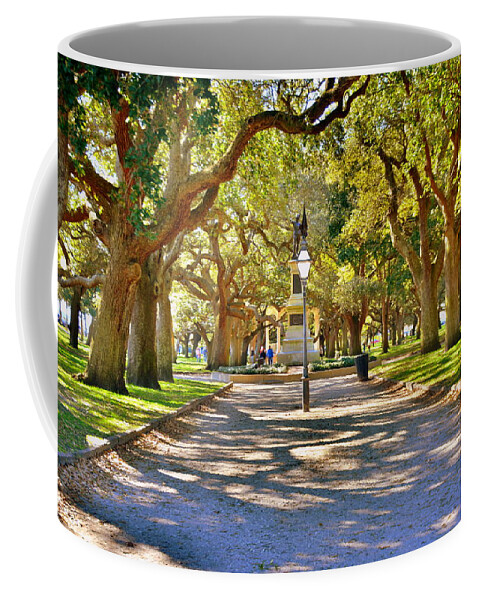 White Point Gardens Coffee Mug featuring the photograph White Point Gardens At Battery Park Charleston SC HDR by Lisa Wooten