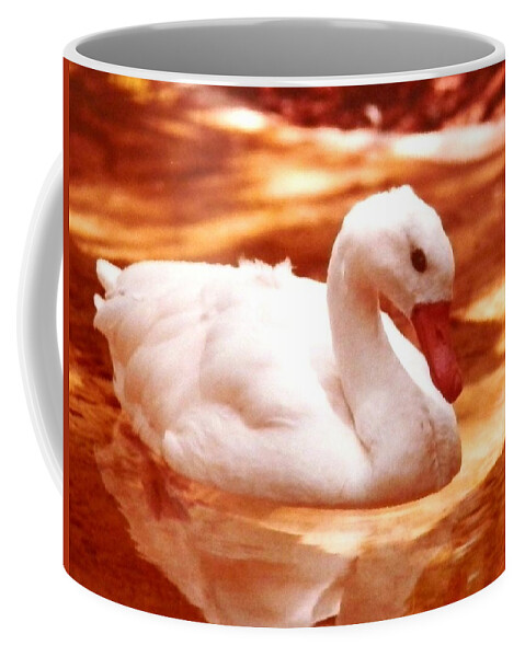White Coffee Mug featuring the photograph White Water Swan Beauty by Belinda Lee