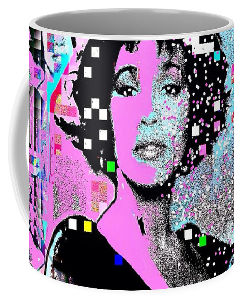 Whitney Houston Coffee Mug featuring the painting Whitney Houston Sing For Me Again 2 by Saundra Myles
