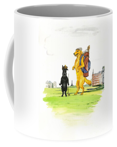Painting Coffee Mug featuring the painting Who Let The Dogs Out by Margaryta Yermolayeva