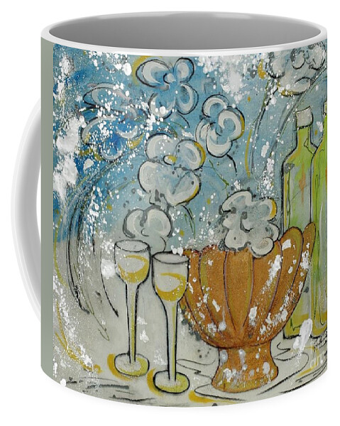 Vineyards Coffee Mug featuring the painting Wiine Time by Cynthia Parsons