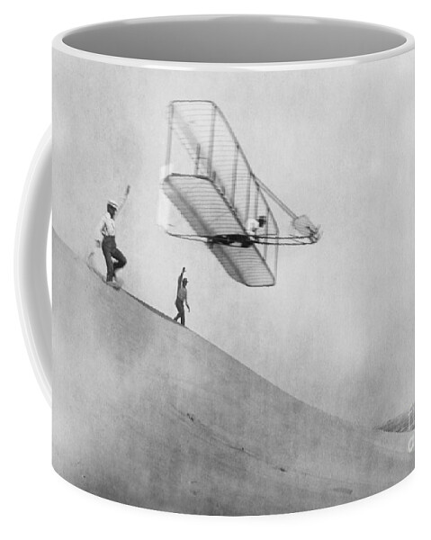 History Coffee Mug featuring the photograph Wilbur Wright Pilots Early Glider 1901 by Science Source
