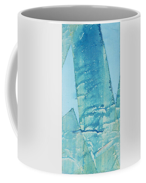 Abstract Painting Coffee Mug featuring the painting Wild Blue Waves by Asha Carolyn Young
