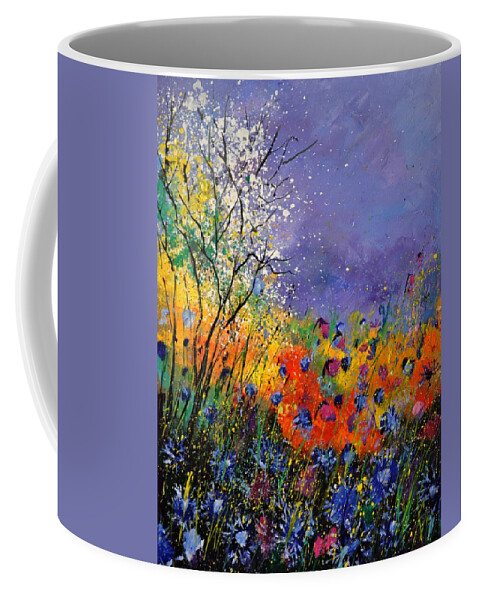 Landscape Coffee Mug featuring the painting Wild Flowers 4110 by Pol Ledent