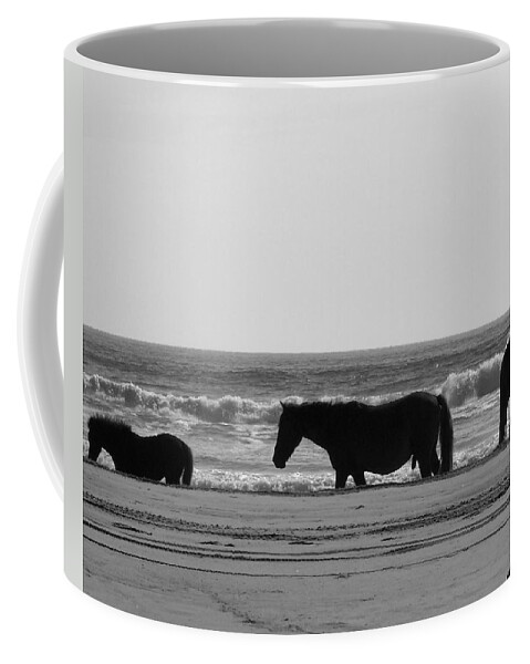 Wild Spanish Mustang Coffee Mug featuring the photograph Wild in Black and White by Kim Galluzzo