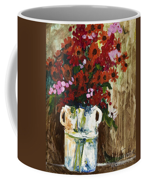 Poppies Coffee Mug featuring the painting Wild Pickings by Sherry Harradence