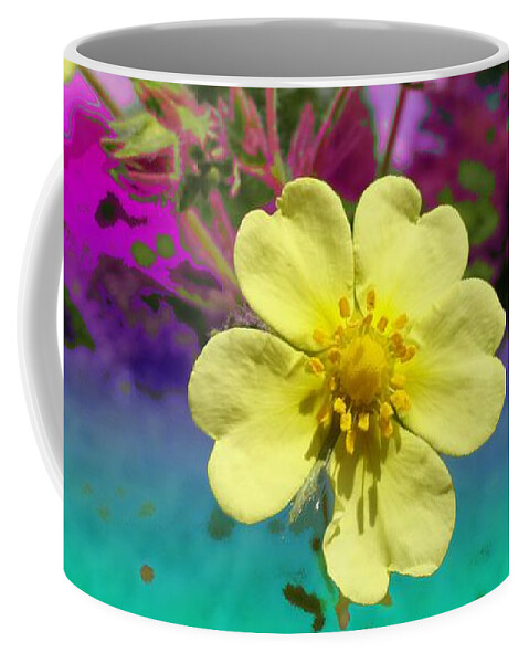 Wildflower Abstract Coffee Mug featuring the digital art Wildflower Abstract by Mike Breau