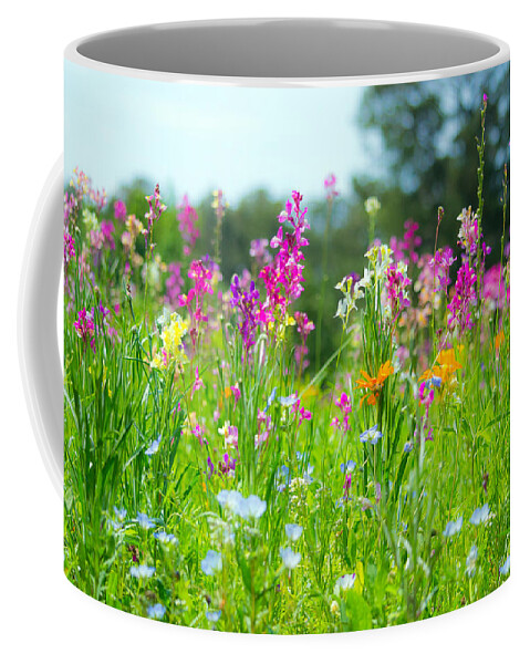 Wildflower Coffee Mug featuring the photograph Wildflower Meadow Vibrant by Angela DeFrias