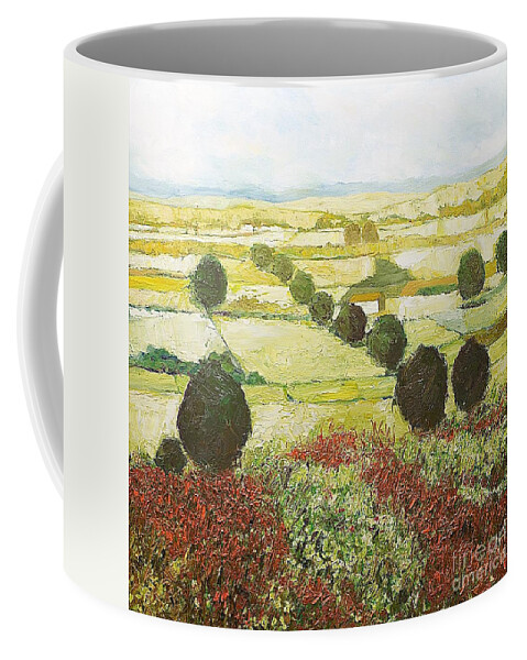 Landscape Coffee Mug featuring the painting Wildflower Valley by Allan P Friedlander