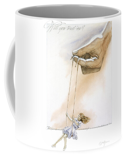 Inspirational Coffee Mug featuring the painting Will You Trust Me Blonde by Cliff Hawley