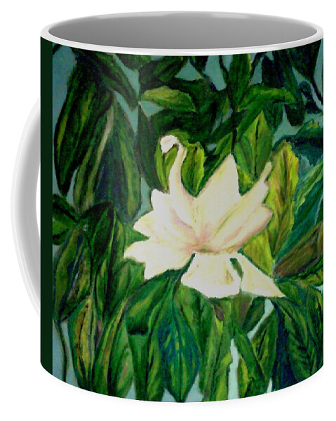 Flower Coffee Mug featuring the painting Williamsburg Magnolia by Suzanne Berthier