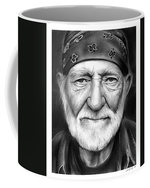 Singer Coffee Mug featuring the drawing Willie Nelson by Greg Joens
