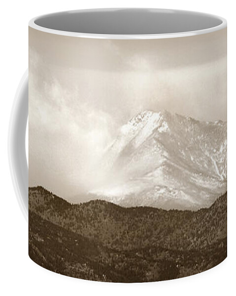 Longs Coffee Mug featuring the photograph Wind Up Against Longs peak by Marilyn Hunt