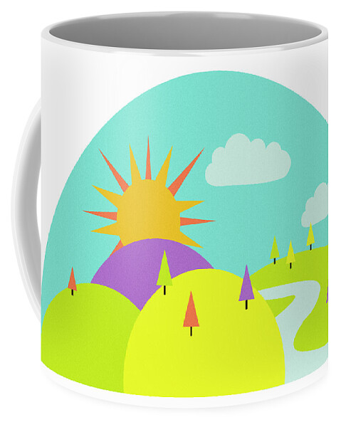 Attractive Coffee Mug featuring the photograph Winding Path In Rolling Landscape by Ikon Ikon Images