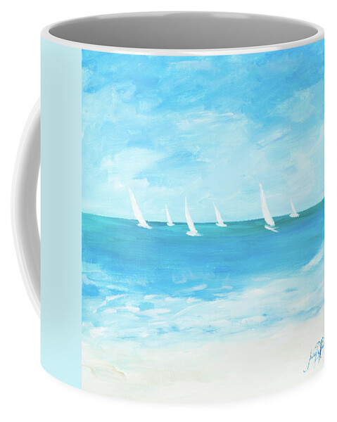 Windjammer Coffee Mug featuring the painting Windjammer II by Julie Derice