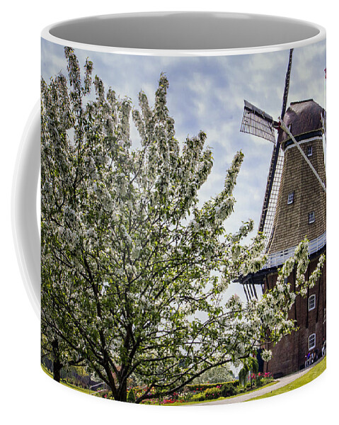 Windmill Coffee Mug featuring the digital art Windmill at Windmill Gardens Holland by Georgianne Giese