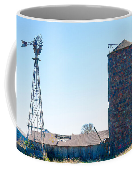 Barns Coffee Mug featuring the photograph Windmill Shed Silo by Ed Peterson