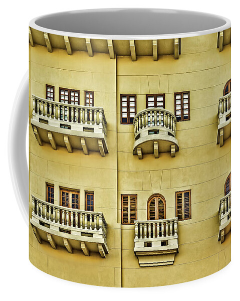 Architeture Coffee Mug featuring the photograph Windows and Balconies by Maria Coulson