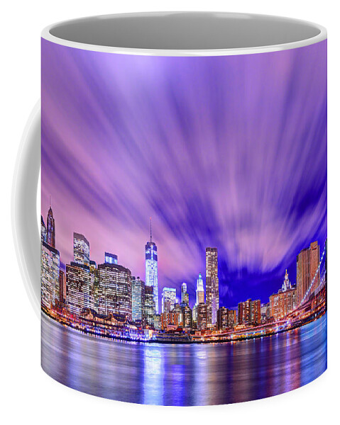 Brooklyn Bridge Coffee Mug featuring the photograph Winds of Lights by Midori Chan