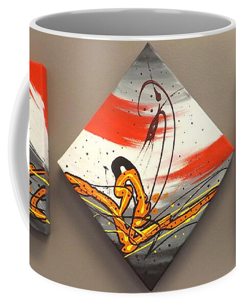 Windsurfer Coffee Mug featuring the painting Windsurfer Triptych by Darren Robinson