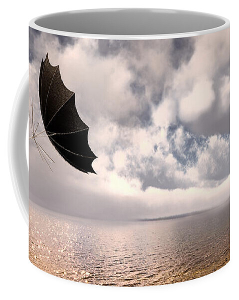 Umbrella Coffee Mug featuring the photograph Windy by Bob Orsillo
