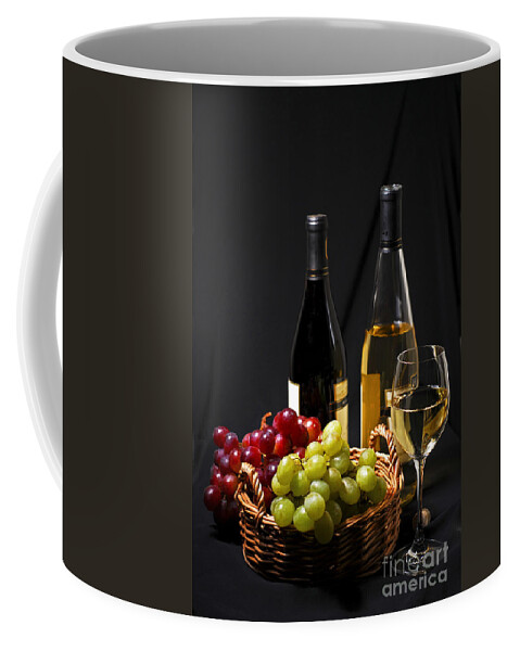 Wine Coffee Mug featuring the photograph Wine and grapes by Elena Elisseeva