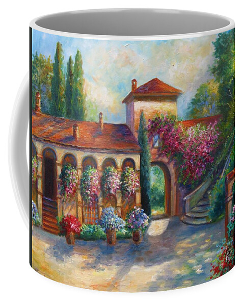 Art Work Coffee Mug featuring the painting Winery in Tuscany by Regina Femrite