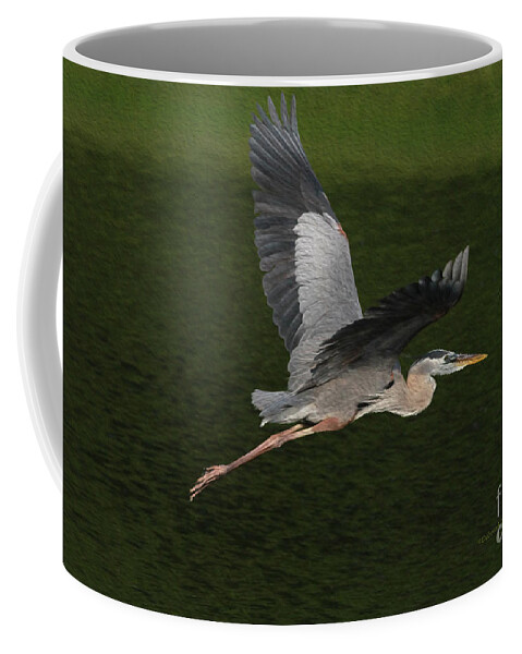 Heron Coffee Mug featuring the photograph Wings of Beauty by Deborah Benoit