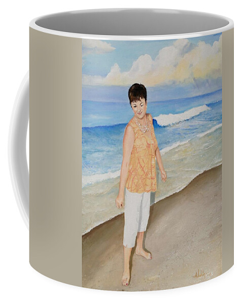 Seascape Coffee Mug featuring the painting Winking at the Sun by Alan Lakin