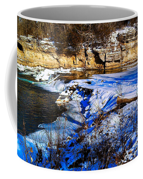 Winter Landscape Coffee Mug featuring the photograph Winter Blues by Peggy Franz