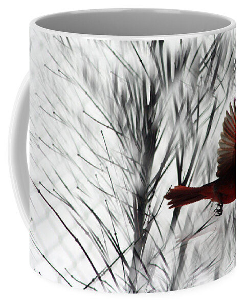 Cardinal Coffee Mug featuring the photograph Winter Cardinal by Heather Applegate