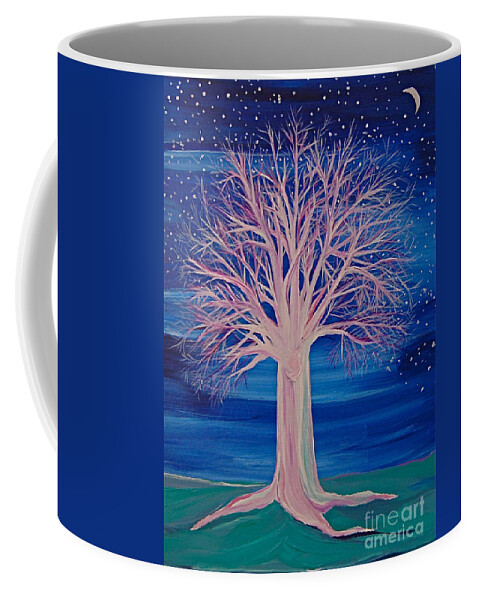 Tree Coffee Mug featuring the painting Winter Fantasy Tree by First Star Art
