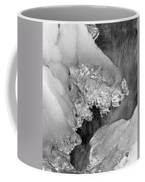 Ice Coffee Mug featuring the photograph Winter Ice in Black and White by Greg and Chrystal Mimbs