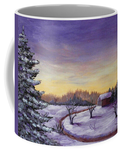 Winter Coffee Mug featuring the painting Winter in Vermont by Anastasiya Malakhova