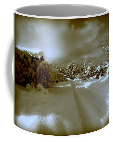 Winter Coffee Mug featuring the photograph Winter Lane by Micki Findlay