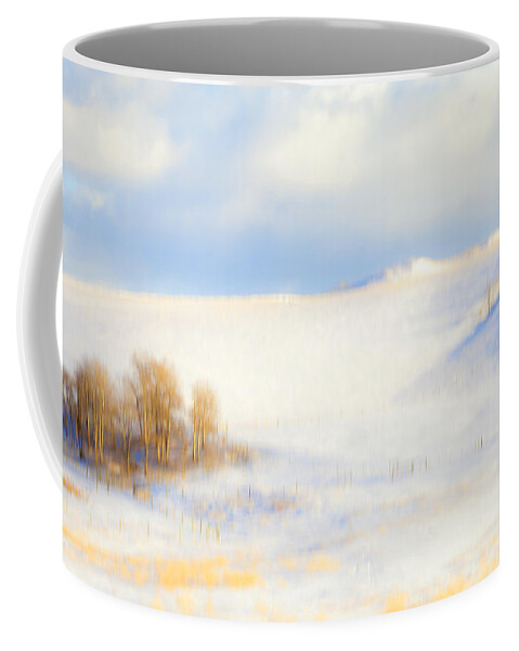 Winter Coffee Mug featuring the photograph Winter Poplars by Theresa Tahara