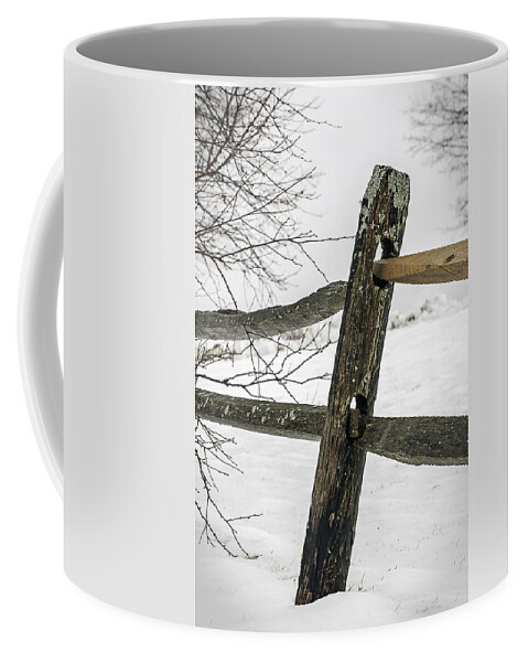 Winter Coffee Mug featuring the photograph Winter Rail Fence by Robert Mitchell