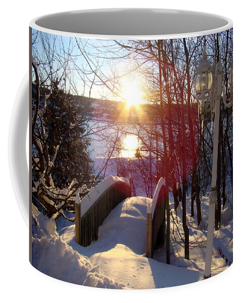 Lamp Coffee Mug featuring the photograph Winter Scene by Zinvolle Art