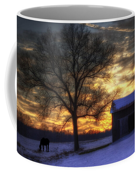 Winter Coffee Mug featuring the photograph Winter Sunset by Skip Tribby