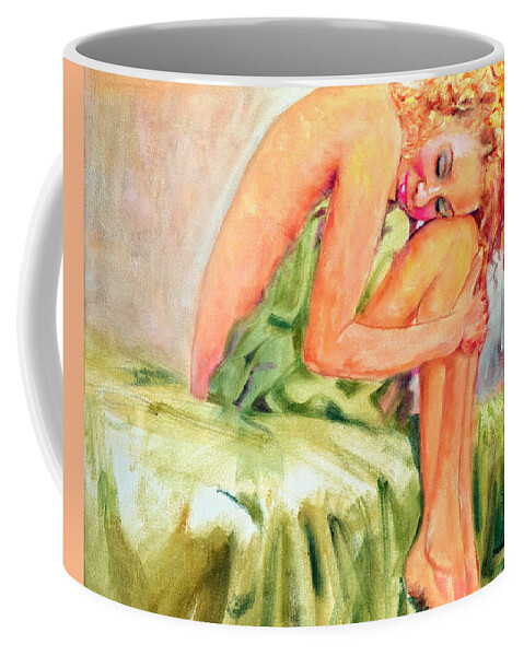 Sher Nasser Artist Coffee Mug featuring the painting Woman In Blissful Ecstasy by Sher Nasser Artist
