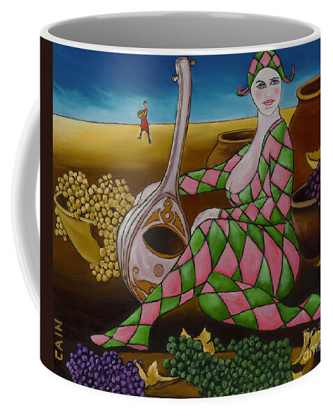 Woman With Musical Instrument Coffee Mug featuring the painting Woman With Mandolin by William Cain