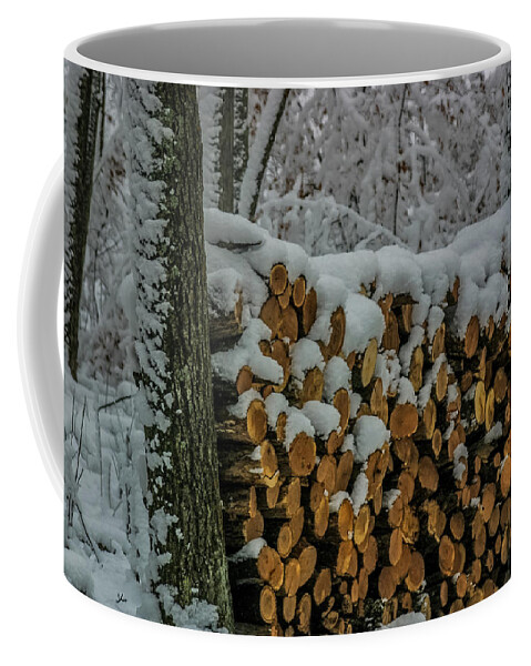 Oak Coffee Mug featuring the photograph Wood Pile by Paul Freidlund