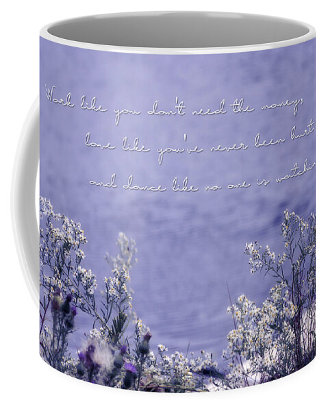 Interior Design Coffee Mug featuring the photograph Work Love Dance Poster - Purple 01 by Aimelle Ml