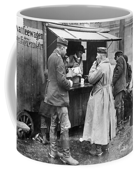 1915 Coffee Mug featuring the photograph World War I Coffee Wagon - To License For Professional Use Visit Granger.com by Granger