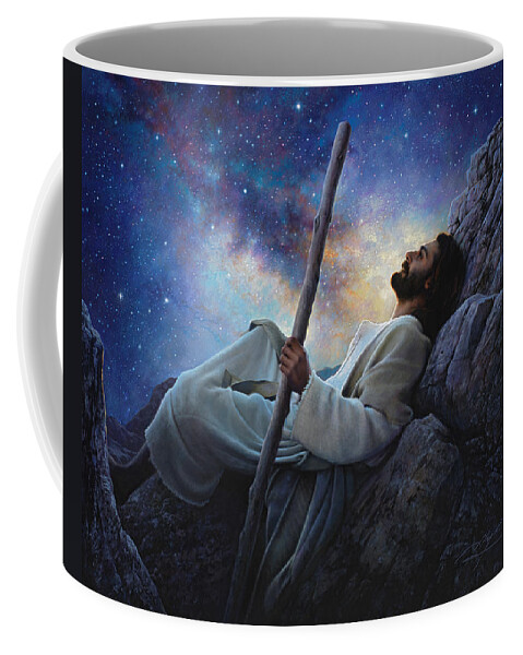 #faaAdWordsBest Coffee Mug featuring the painting Worlds Without End by Greg Olsen