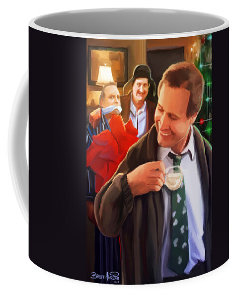 National Lampoons Coffee Mug featuring the painting Wrapped In A Bow by Brett Hardin